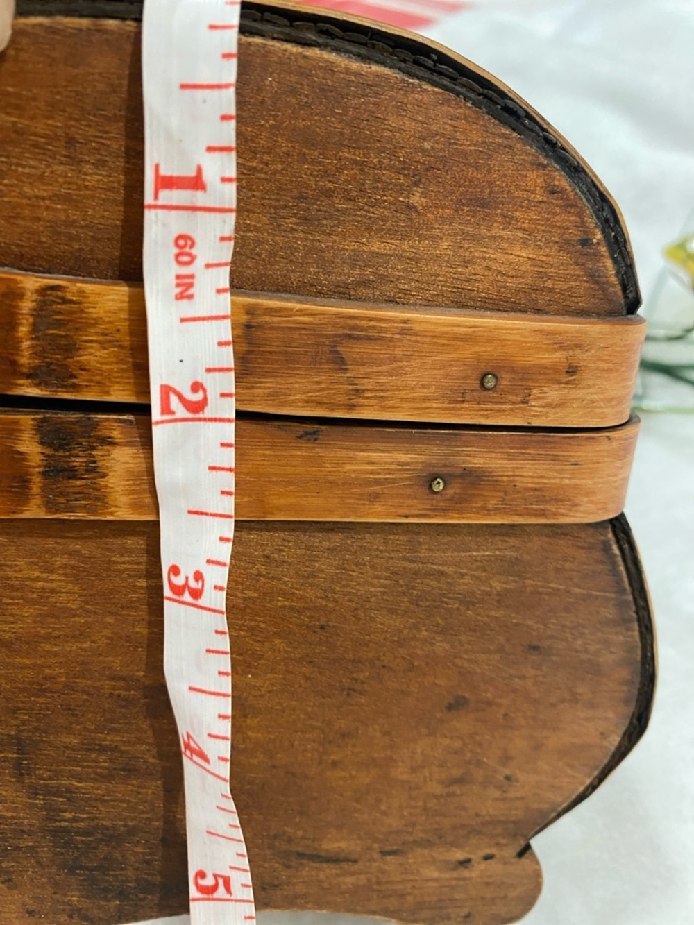 VINTAGE Woven Rattan Treasure Chest Jewelry Box - Brown - Picture 11 of 11